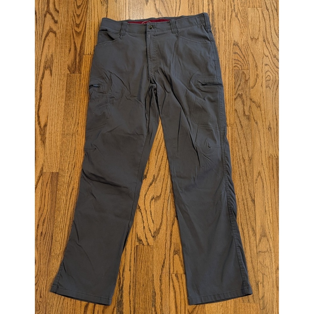 Wrangler Outdoor Pants Mens 34x32 Gray Nylon Spandex Cargo Hiking Utility